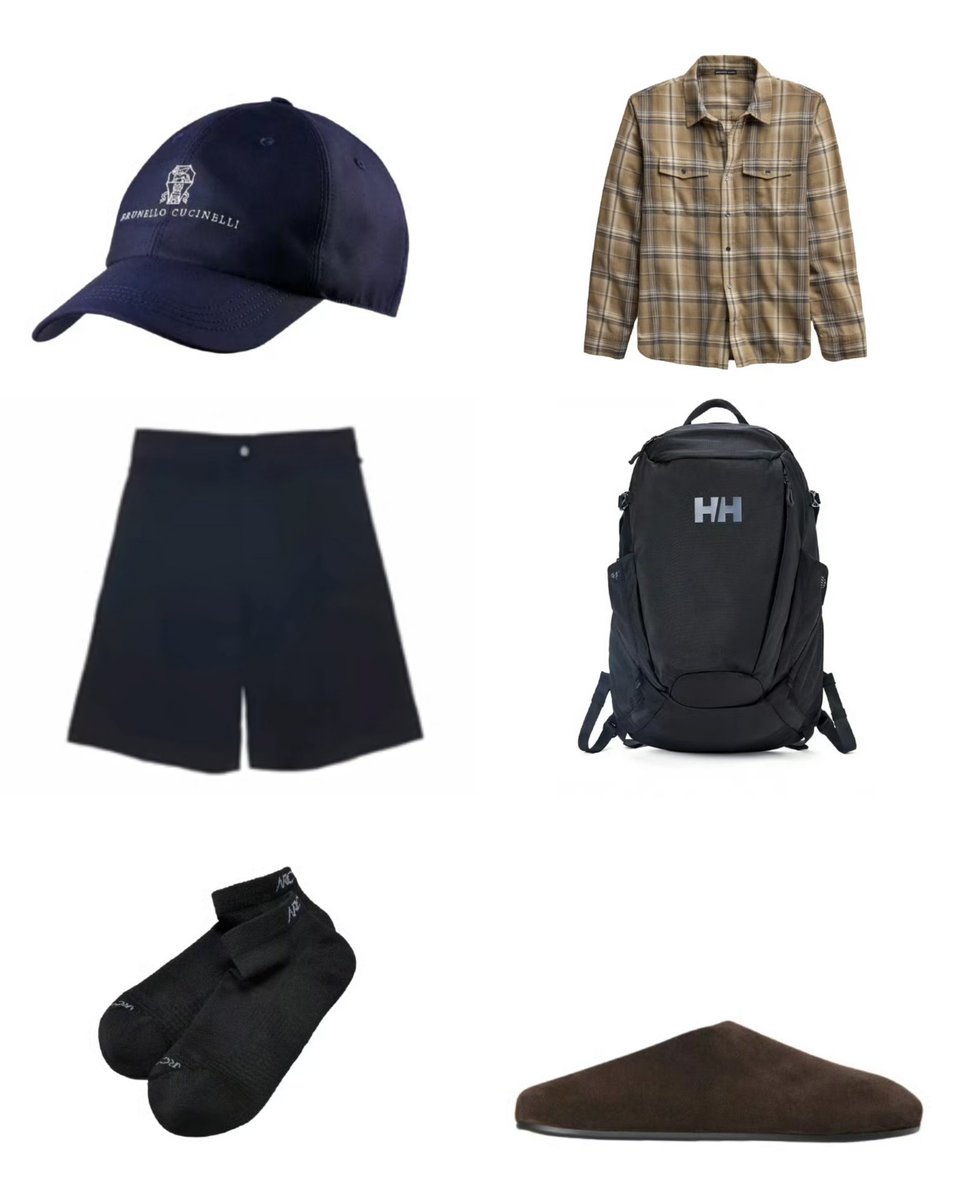 envyofyibo's tweet photo. 20261011 | #WangYibo airport fashion styles

🧢Brunello Cucinelli cap
👕James Perse Plaid Cotton shirt
🩳Maison Margiela MM6 shorts
🎒Helly Hansen H2Explorer 25L backpack
🩴The Row Hudson Suede mules
🧦Arc'teryx sock

#YIBO85 #85Racing https://t.co/bXeAsDrUgm