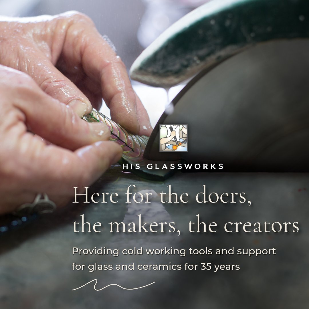 hisglassworks's tweet photo. We're here for you! Providing support and tools for 35 years. π§‘
#HisGlassworks #ColdWorkingGlass #FinishYourPiece #CeramicsTools #DiamondSanding #DoersMakersCreators #Create https://t.co/Q3usARmK4t