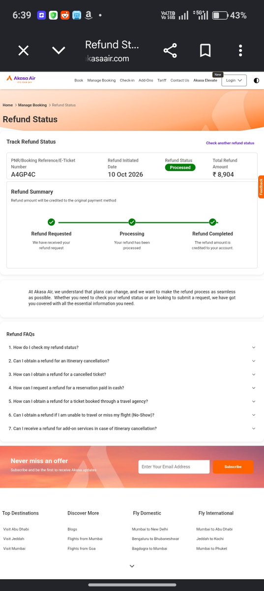 mohak_bhat89953's tweet photo. Airlines has already processed the refund, all the details have been shared in dm pls process full refund @makemytripcare @makemytr https://t.co/j903sDOKsA