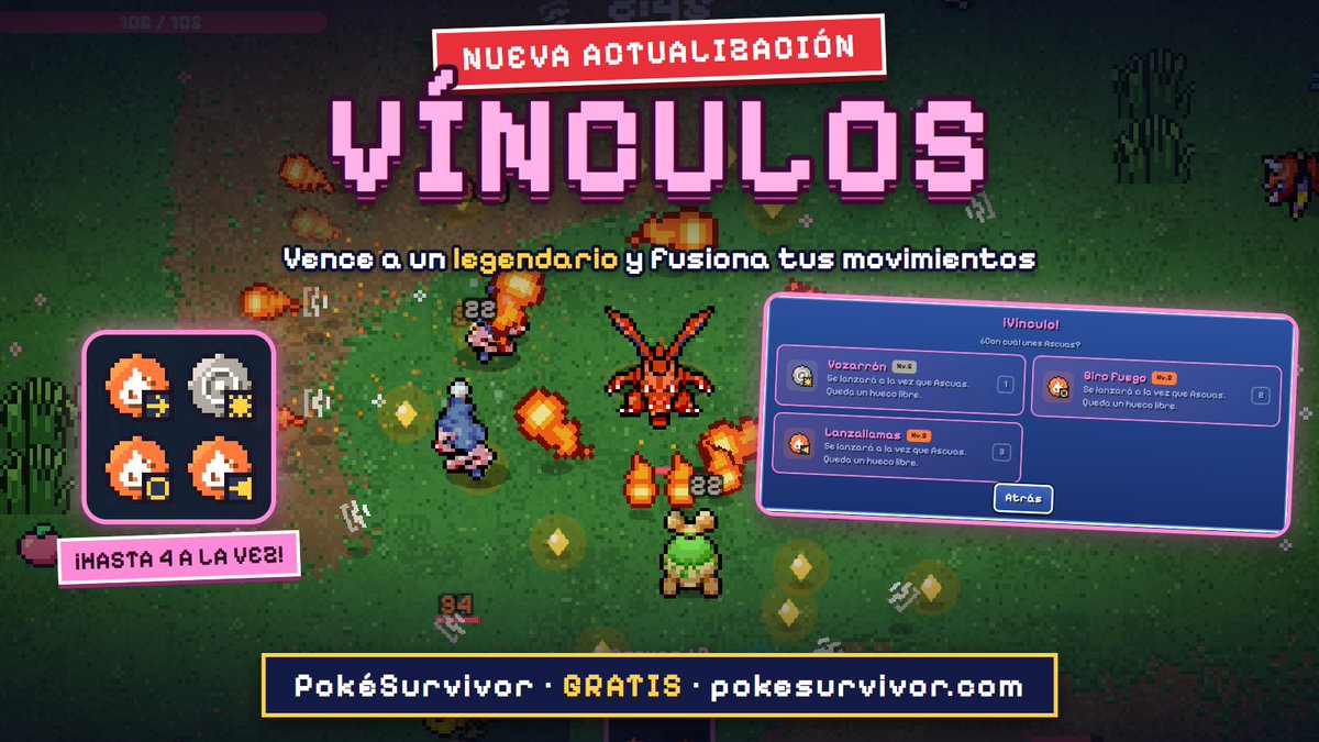 JPTER78's tweet photo. 🔥 ¡Nueva actualización de PokéSurvivor: VÍNCULOS! 🔗✨

⚔️ Vence a un legendario en una grieta 🌀 y fusiona tus movimientos 💥
🎯 Se lanzan a la vez y ocupan un solo hueco: ¡hasta 4 ataques juntos! 🤯

🌌 Además, ahora salen más grietas 👀 https://t.co/vVoyiIHjuf