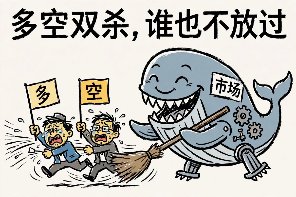 yytttt_1982's tweet photo. BTC $83,015（+0.3%），ETH $2,503（+0.4%）
磨了一整天，横盘的姿势倒是挺标准
本周全网爆仓超 24 亿美元，九成是多头
跌完反弹，又把空头挤了一轮
多空双杀，市场一碗水端平
今晚没盘可盯——美股期货周一 6 点才开
盯的不是行情，是你自己的焦虑
明天 A 股开盘，先看国家队的脸色 https://t.co/S01Y8qLbod