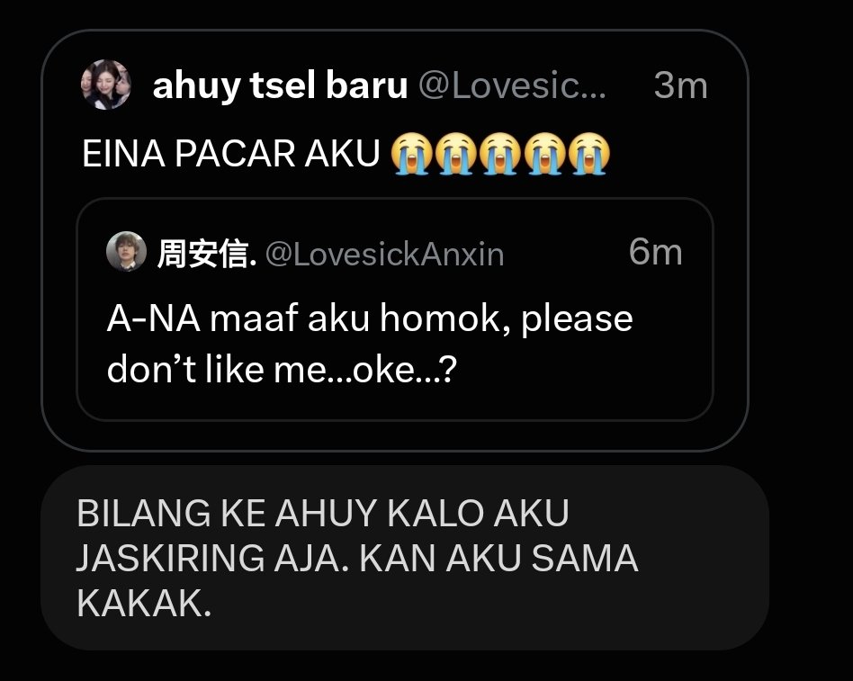 LovesickAisa's tweet photo. Yuha, dapet salam dari Anxin.. https://t.co/04MvAAN8pB