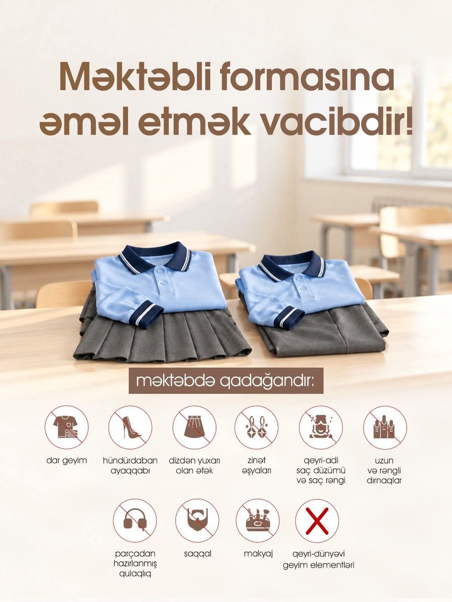 ShikarBaxish's tweet photo. Məktəbli formasına əməl etmək vacibdir. https://t.co/hBpF2hJIlf
