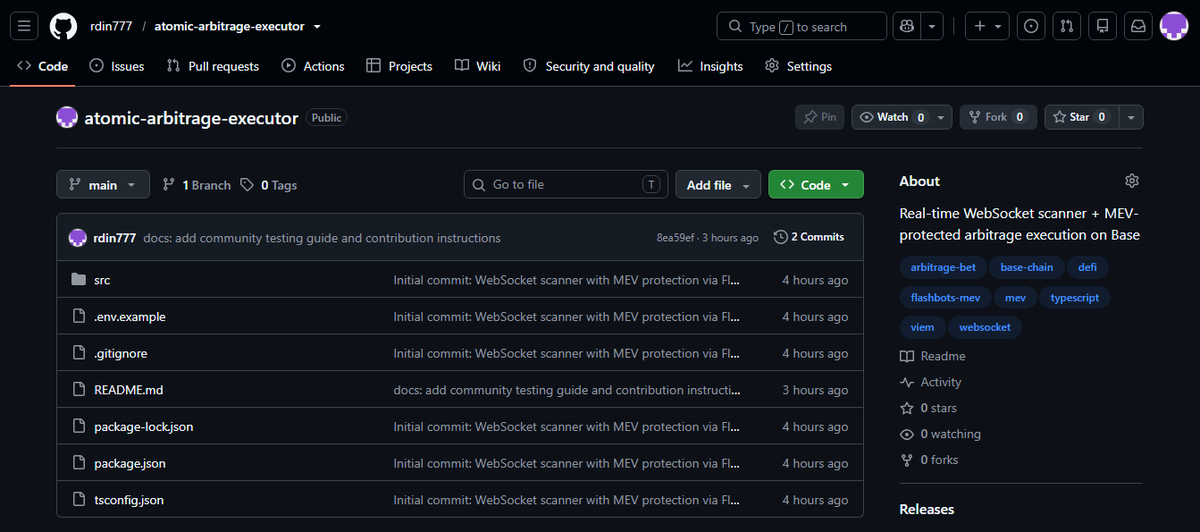 DinRid56379's tweet photo. Just published: Why I rejected a "free institutional API" and built my own MEV-protected WebSocket scanner
Real story about:
Spotting fake API offers
️ Flashbots Protect integration
⚡ Sub-millisecond latency via WebSocket
#MEV #Flashbots #Web3Security #Base https://t.co/Ra8IrUaMPV
