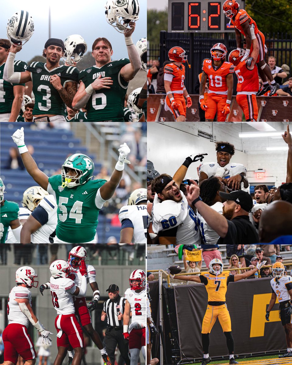 MACSports's tweet photo. Repost if your team earned a #MACtion win yesterday! 😀🏈 https://t.co/T6R3clocwq