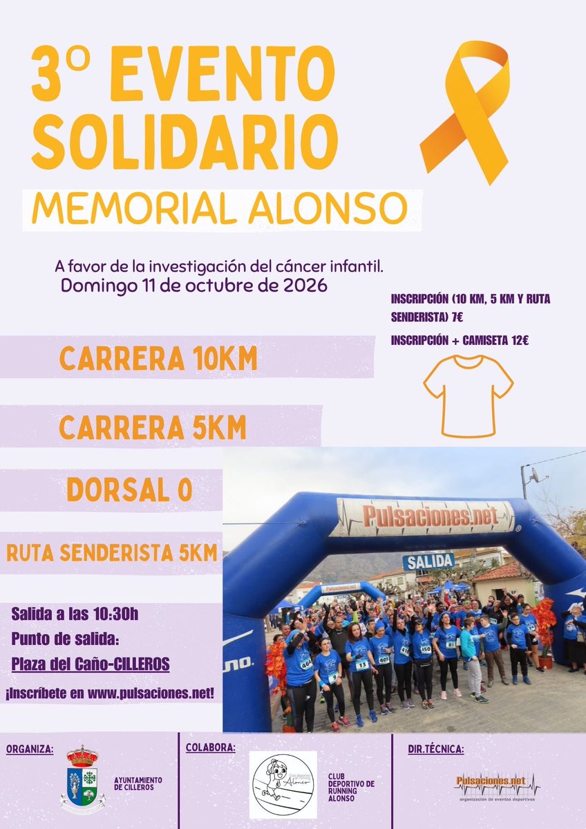 PULSACIONES_NET's tweet photo. 🏆🧡 ¡ENHORABUENA A GRANDES Y PEQUEÑOS! 💜🎗️

🥇 El III Memorial Alonso de Cilleros celebra la entrega de premios. ¡Felicidades a todos por vuestro esfuerzo e ilusión! 🏃‍♀️👏

❤️ ¡Juntos por la investigación del cáncer infantil!

#MemorialAlonso #Cilleros #PulsacionesNet https://t.co/jvj0VynmAc