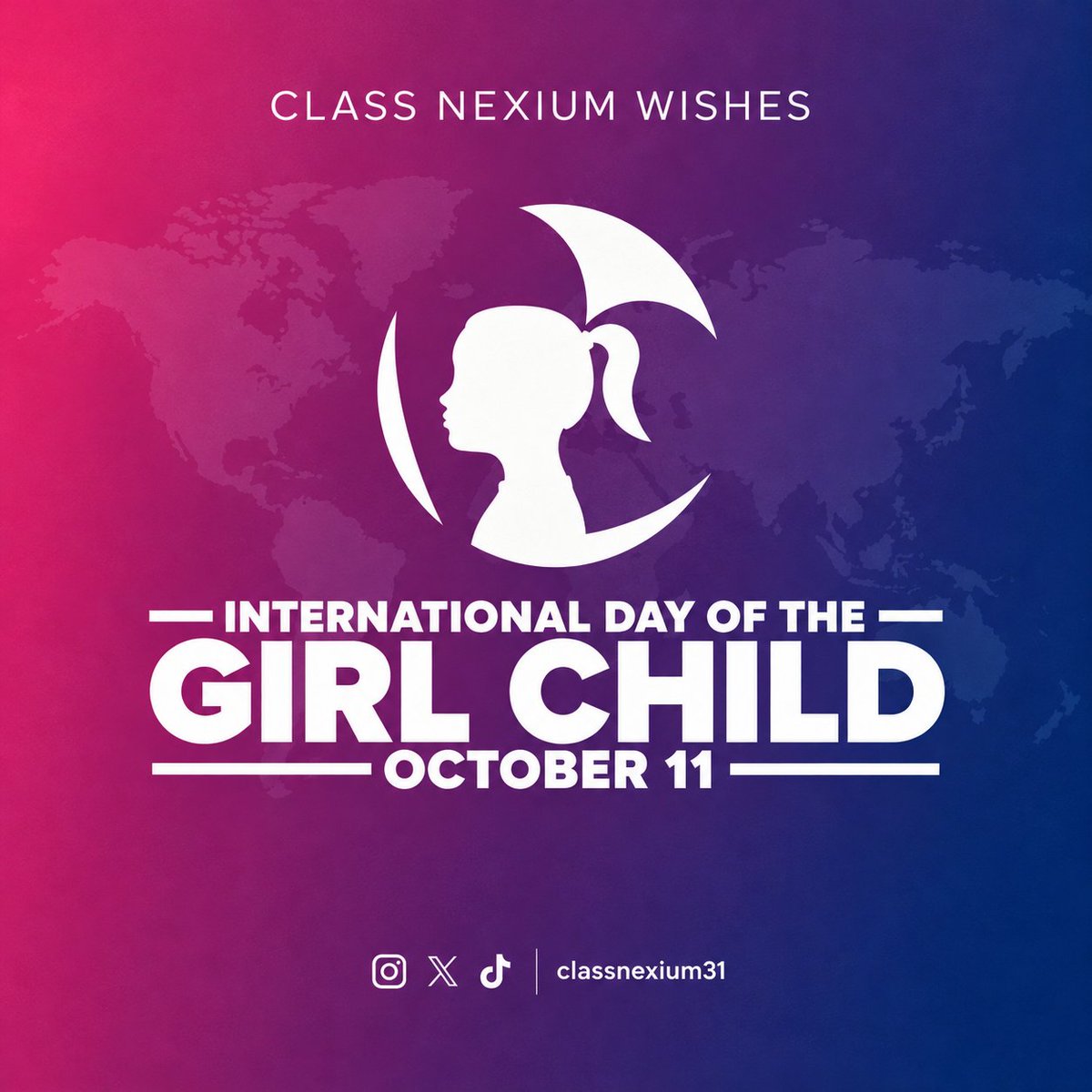CLASSNEXIUM31's tweet photo. Celebrating the strength, potential, and voices of girls worldwide. Class Nexium is proud to stand behind the future women leaders in healthcare and beyond! 💜🔬
Happy International Day of the Girl Child from your future pharmacists! 🌍 https://t.co/GR5rb0u7H2