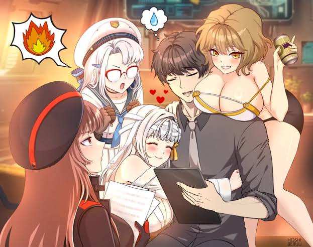 BrandonBVarnell's tweet photo. The Commander is basically the Aijo Rentaro of Gacha games. He will never let his goddesses lose, whether it's in battle or romance. https://t.co/6DnZNRo770