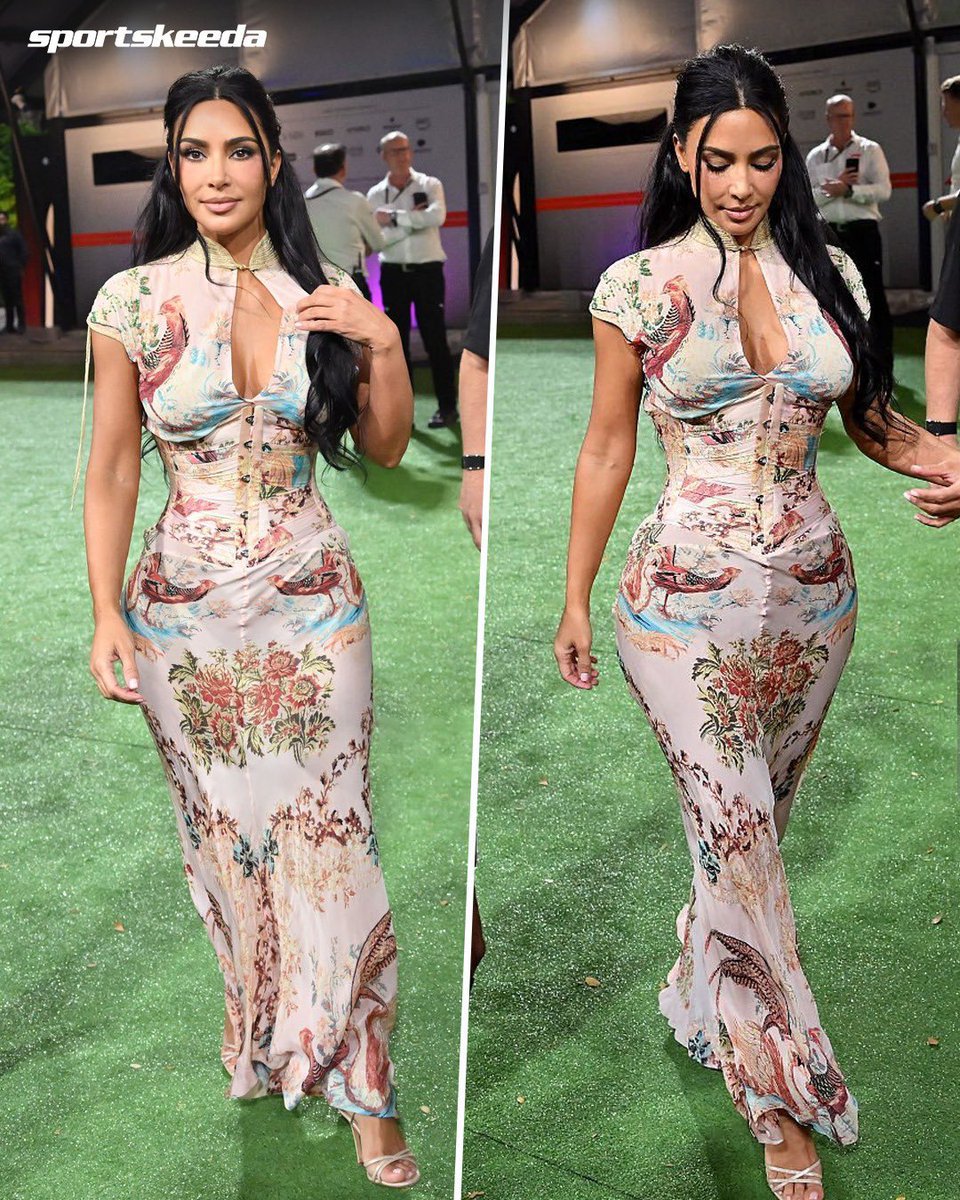 Thia03231's tweet photo. Kim Kardashian arrives in the paddock to support Lewis Hamilton at the Singapore GP ❤️

#F1 
#SingaporeGP https://t.co/gQ3uKKZpft