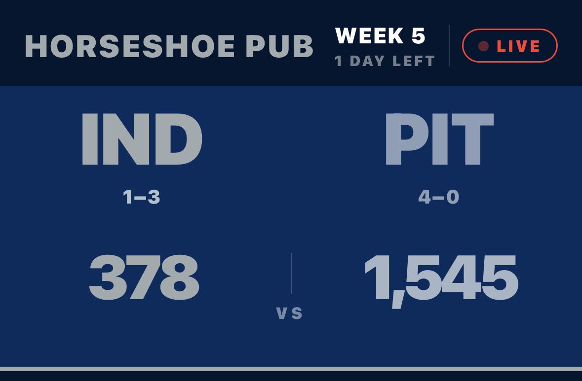 thepub_app's tweet photo. #colts fans trail #steelers fans

Can Steelers fans stay undefeated?

Help out👇
https://t.co/KcoHuSFj97 https://t.co/EP3xBQGMiu