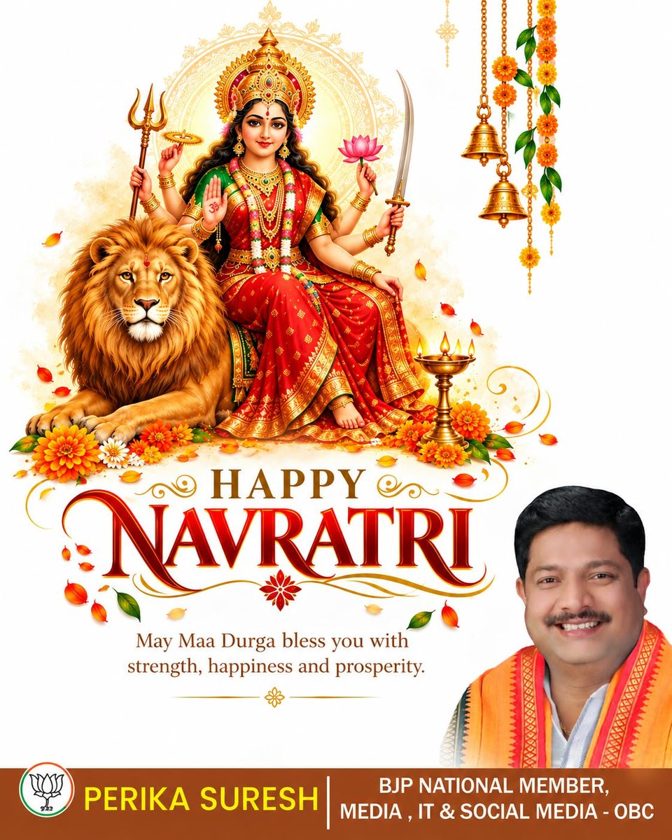SureshPerika's tweet photo. Happy #Navratri 

May the celebrations of #Navaratri of brighten the coming year for you and shower you only the best of happiness and joy. https://t.co/tvHRCgucjZ
