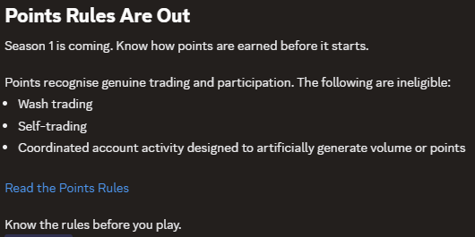 SamXbttt's tweet photo. Points Rules Are Out on @TxFlow_L1 !!

Season 1 is getting closer and we finally know how the points system is gonna work.

Here's a few things worth knowing:

• Up to 1.25M trader points every week
• Both maker and taker trades count
• Volume, open interest, fees and trading activity matter
• Smaller traders can earn a fair share too
• 437.5K weekly points in a separate referral pool

And wash trading, self-trading or farming fake volume won't get you anywhere.

I like that it's not just about who trades the most. Genuine trading matters more.

Been here since Season 0, excited to see what's coming in Season 1 👀
https://t.co/1wETCrvMZU