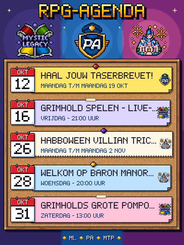 Calgan_Habbo's tweet photo. Dit is het RPG-AGENDA voor de komende periode! Vanaf morgen is er een nieuw PA-event! Je wint een exclusieve badge en een RPG-punt!
#PAPoltie #Habbo #RPG @Habbo_Staff https://t.co/FHHOOAjtYY