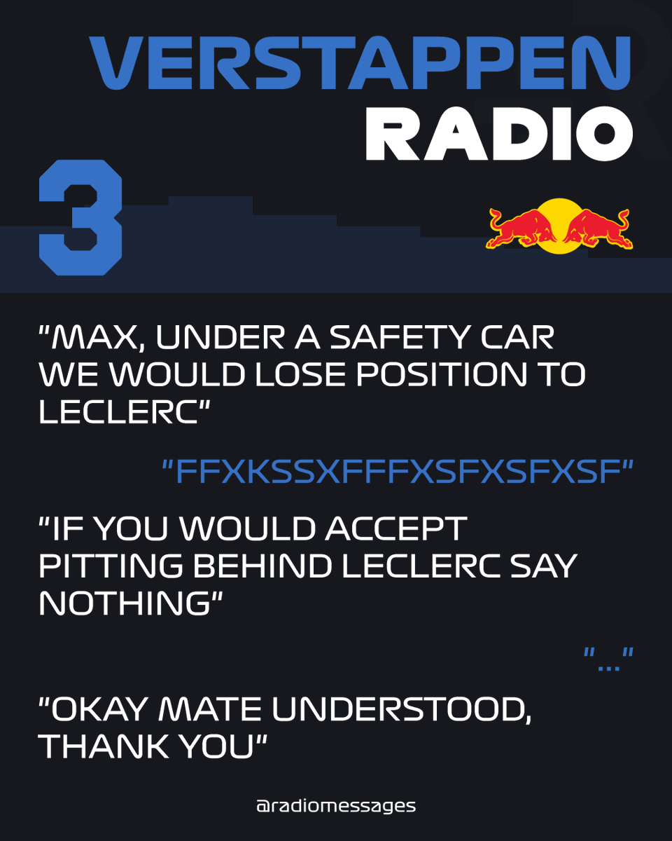 radiomessages's tweet photo. Nonverbal communication, featuring Red Bull and Verstappen 😂 #F1 #SingaporeGP https://t.co/j2rK4ISveF