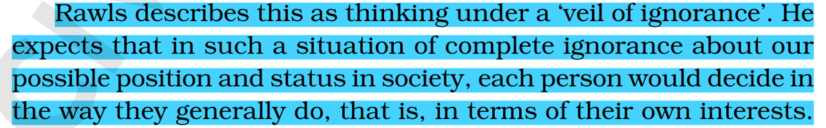 GoNcerts's tweet photo. 🎭 John Rawls' "Veil of Ignorance": decide the rules of society without knowing your own position in it.
Self-interest then pushes everyone towards fair rules.
#UPSC #NCERT #PoliticalTheory #Ethics #GS4 https://t.co/agMvQ4apt8