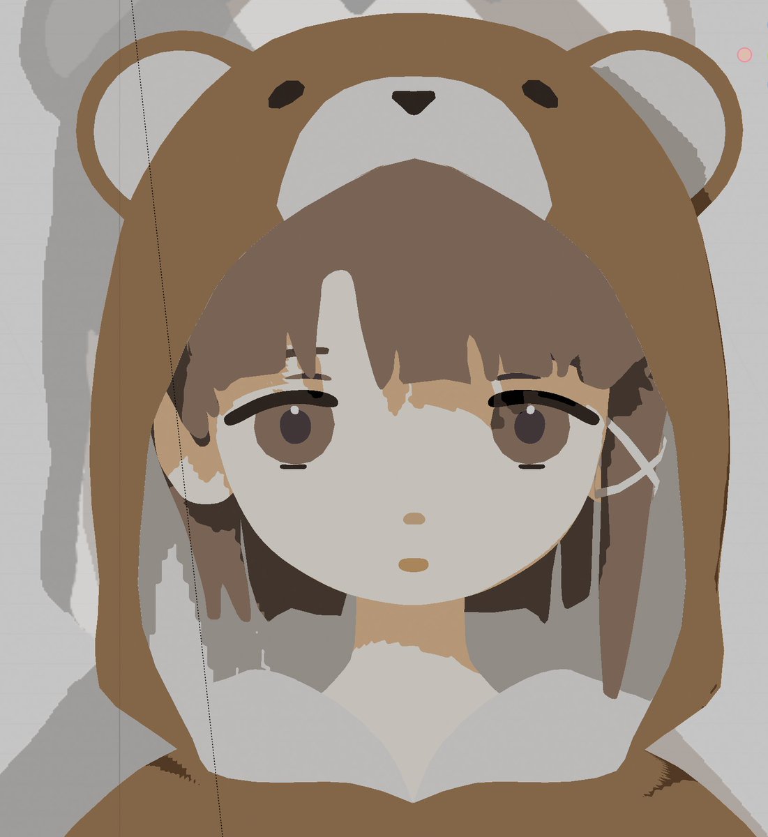 atamakasa425's tweet photo. くま玲音3D。進捗とか。気だるげな顔 https://t.co/cmQXiHRqLY