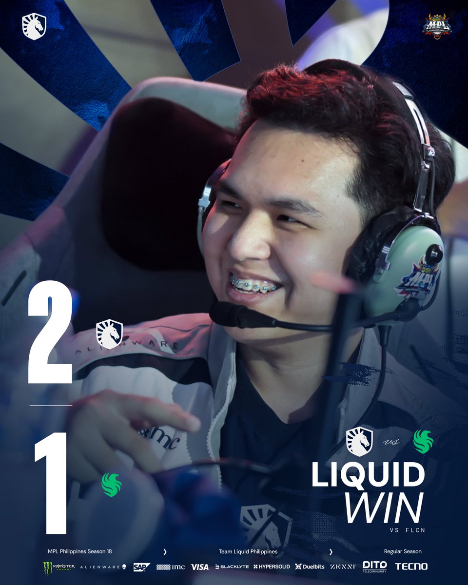 teamliquidph's tweet photo. Series secured! We stood our ground, answered every challenge, and finished the fight against Team Falcons. A hard-earned win for the squad.
#LetsGoLiquid #TeamLiquidPH #MPLPhilippines https://t.co/AYkLSujoZ8