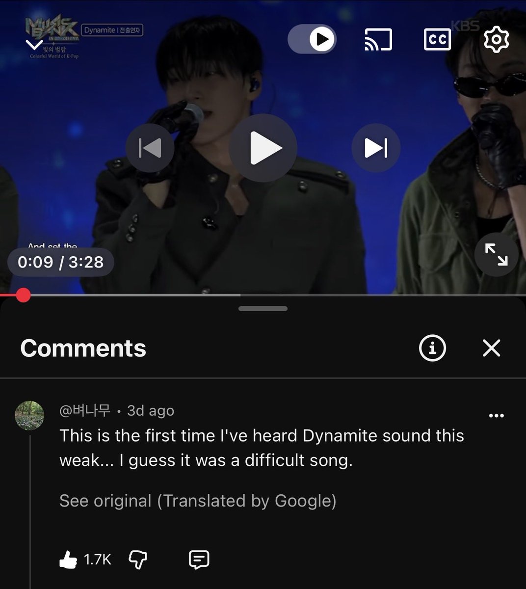 schiaparelliv's tweet photo. A bunch of kpop groups did a BTS dynamite cover , and  because of how badly they struggled to give a mediocre performance, knetz started praising BTS in the comments because their songs are hard to cover and how good they are Live😭😭😭😭 https://t.co/EBD5sDPm6A