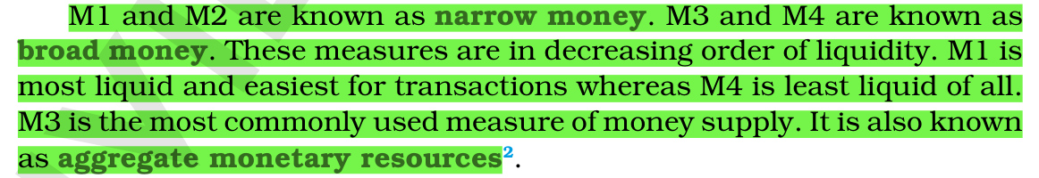 GoNcerts's tweet photo. 💰 Money supply cheat sheet:
M1, M2 = narrow money
M3, M4 = broad money
📉 Liquidity: M1 highest, M4 lowest
⭐ M3 = most used measure, also called Aggregate Monetary Resources
#UPSC #NCERT #Economy #UPSCPrelims https://t.co/6AugWVfGTO