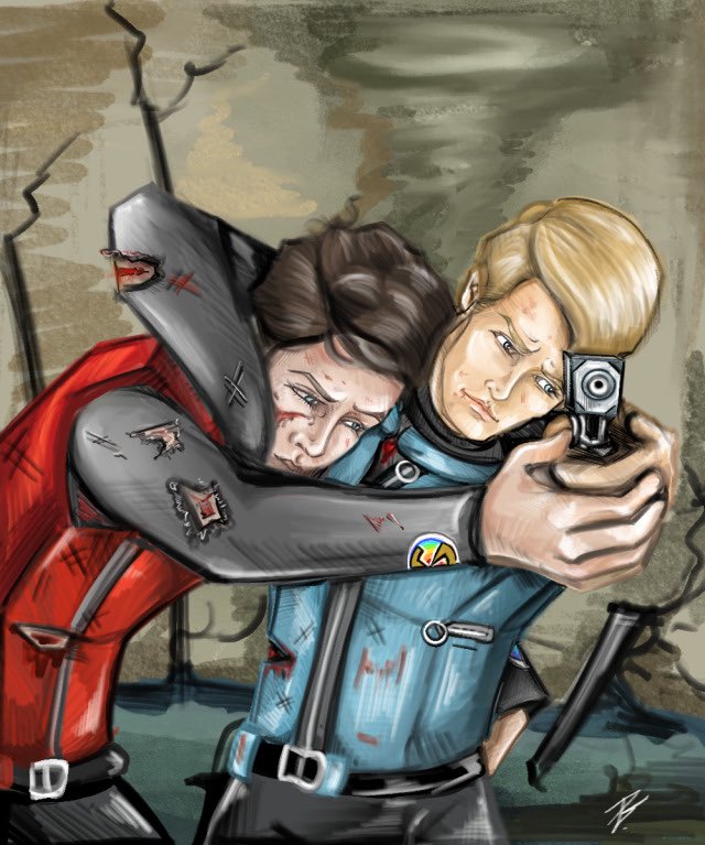 MSXTWX's tweet photo. (TW; Blood, Wounds, Injury) 

Blood could be hidden when the colour is red, but it will be visible when it’s tainting on blue~

#art #captainscarlet #whump #fanart https://t.co/kyjxXGLFSP