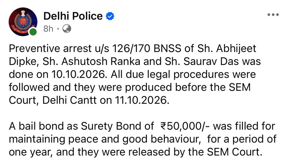 pallavict's tweet photo. @abhijeet_dipke So is @DelhiPolice LYING? 🤔🤔

You HAVEN’T signed a BOND to maintain PEACE &amp; GOOD behaviour? 👇👇 https://t.co/ke7oeyO9fM