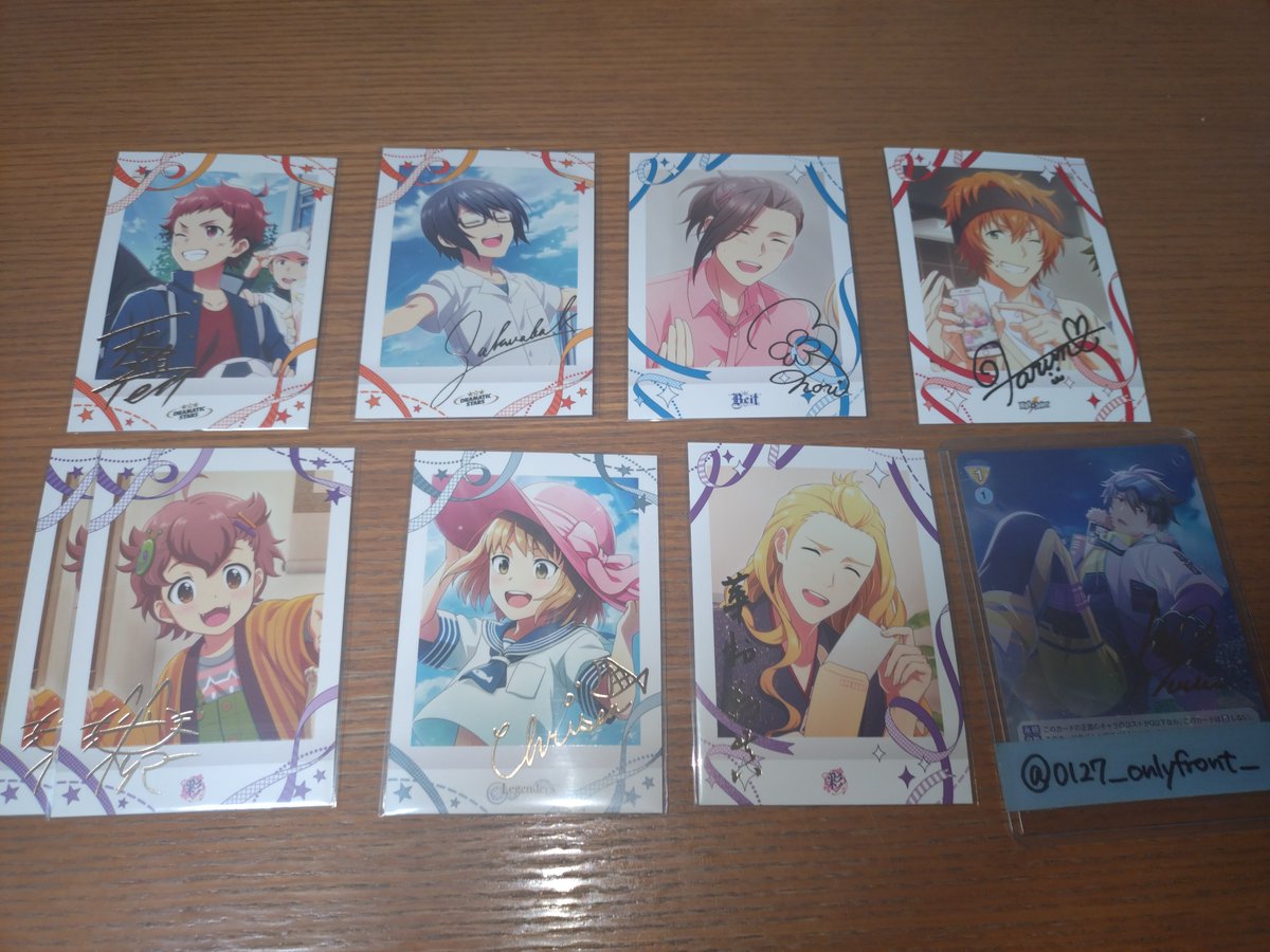 0127_onlyfront_'s tweet photo. 【交換】SideM ぱしゃこれ 10弾 11弾
譲) 箔押し:⑩輝 薫 キリオ(2) クリス ⑪みのり 翔真 春名
ノーマル:⑩画像2~4 ⑪画像5~7
求) 箔押し:⑩英雄 翼 / ⑪英雄 翼 朱雀1
ノーマル:同異種 英雄 翼 龍 朱雀
特に求めている弾
英雄:⑩⑦⑧⑤ 翼:⑪⑦④⑩ 龍:⑪⑦ 朱雀:⑪⑦ https://t.co/UJLCiaLN63