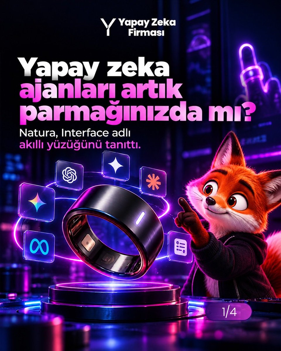 YZFirmasi's tweet photo. Yapay zeka ajanları artık sadece ekranda mı kalacak, yoksa gerçekten parmağımıza mı taşınacak? 💍🤖

Natura’nın tanıttığı Interface adlı akıllı yüzük;
sesli komutlar, sağlık takibi ve birden fazla AI ajana erişimi tek bir giyilebilir deneyimde birleştirmeyi hedefliyor.

Yani mesele artık yalnızca bir asistana soru sormak değil;
doğru ajanı, doğru anda, tek komutla görevlendirebilmek.

Geleceğin arayüzü gerçekten ekran olmak zorunda mı?
Yoksa sıradaki adım, yapay zekayı doğrudan günlük yaşamın içine taşımak mı?

Siz bu fikre ne diyorsunuz?

#YapayZeka #AIAgent #WearableTech #Teknoloji #AI #Gelecek #Innovation