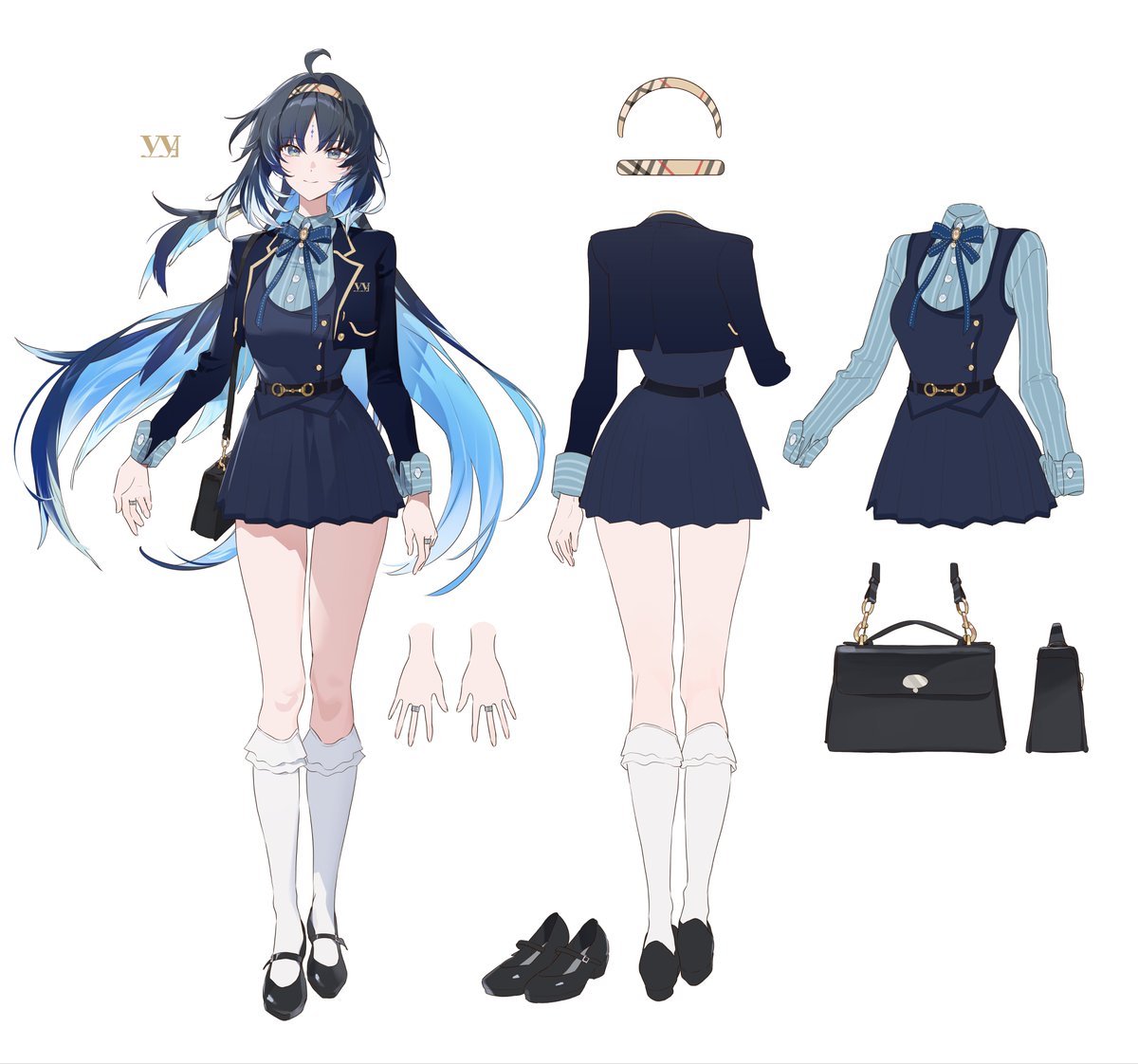 hvvvzzz's tweet photo. Here are the costume designs for the Solaris Starry Stage program! I’m so happy I got to design their idol outfits with a school uniform concept.🌟

#WutheringWaves #SolarisStarryStage https://t.co/GWi96aT0Am