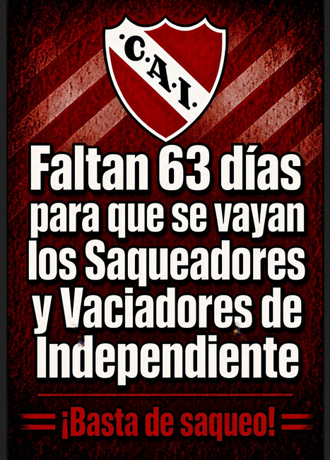 kunfantasma's tweet photo. Cuenta regresiva en Independiente https://t.co/IKaX77p41D