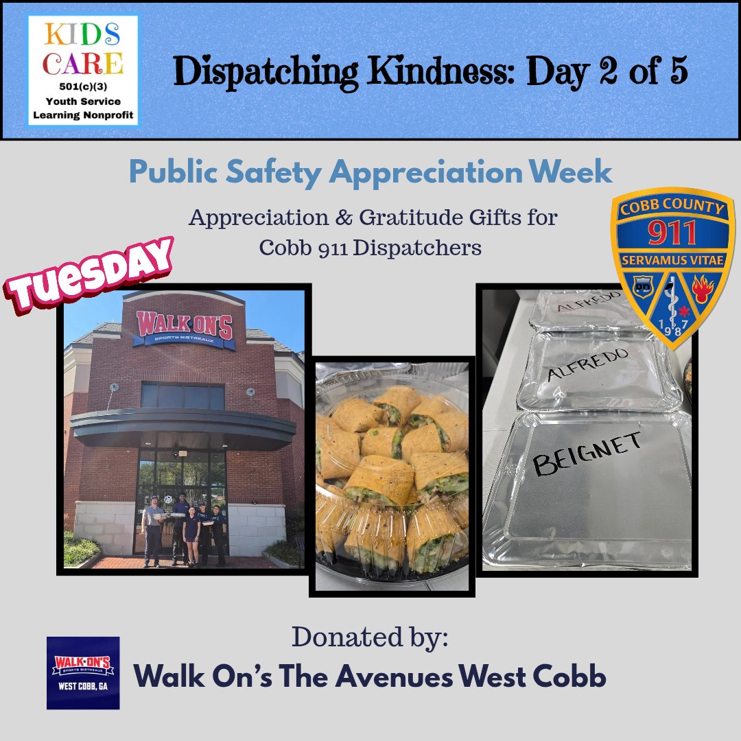 KIDSCARE2018's tweet photo. Thank you to our 9-1-1 dispatchers who are ALWAYS there when our community calls for help. We're so grateful for your service. 💛 5 days of gratitude given. 
(see FB/IG for all donations &amp; donors).

#cobbcounty #cobbappreciates #cobb911 #kidscare2018 https://t.co/HLWwsp1dq4