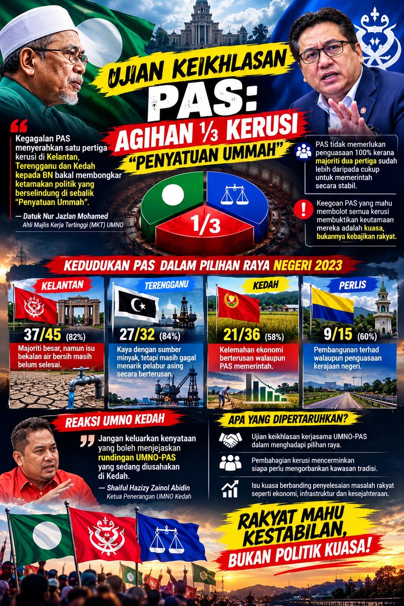 makcikkepoh26's tweet photo. 🔥 PENYATUAN UMMAH ATAU PEREBUTAN KUASA? 🗳️ PAS diminta buktikan keikhlasan, bukan sekadar slogan!
#PAS #UMNO #PolitikSemasa https://t.co/L5jMIikAdJ