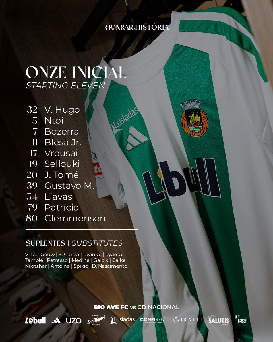 RioAve_FC's tweet photo. 📃 11 INICIAL #RAFCCDN          

#HonrarAHistória #LigaPortugalBetclic https://t.co/ujz8UKU767