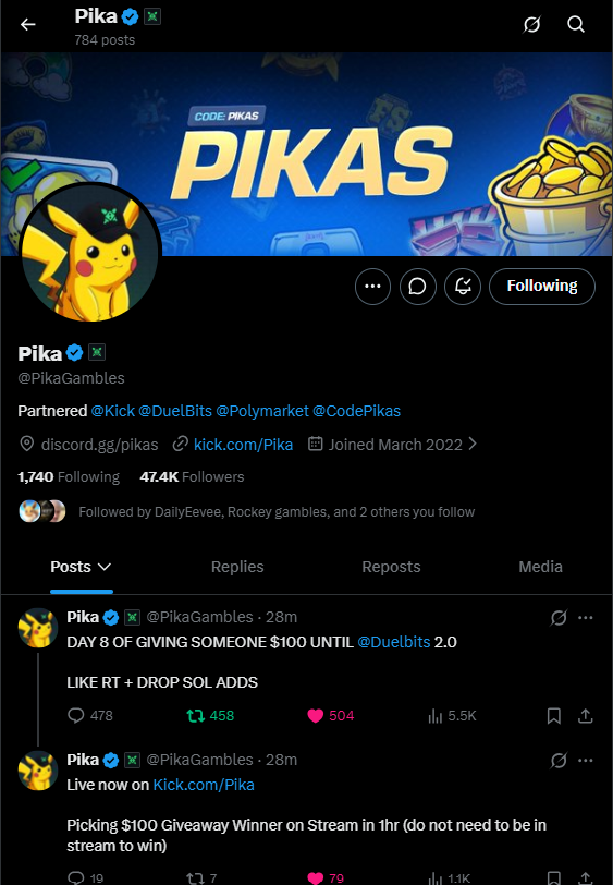 NicoRobin0001's tweet photo. @PikaGambles @Duelbits Hope you notice my comment someday, @PikaGambles! Maybe today’s my lucky day to win $100! 🍀 Hope you smash the $100K challenge and cash out big! 💰 Can’t wait for Duelbits 2.0! 🚀 Good luck to everyone hoping to win $100 today! ❤️

FZMyb6VaD2zhwqKHcKosxEt81vP9xduXT32nc1NvpSuG https://t.co/6PWkKUDjgd