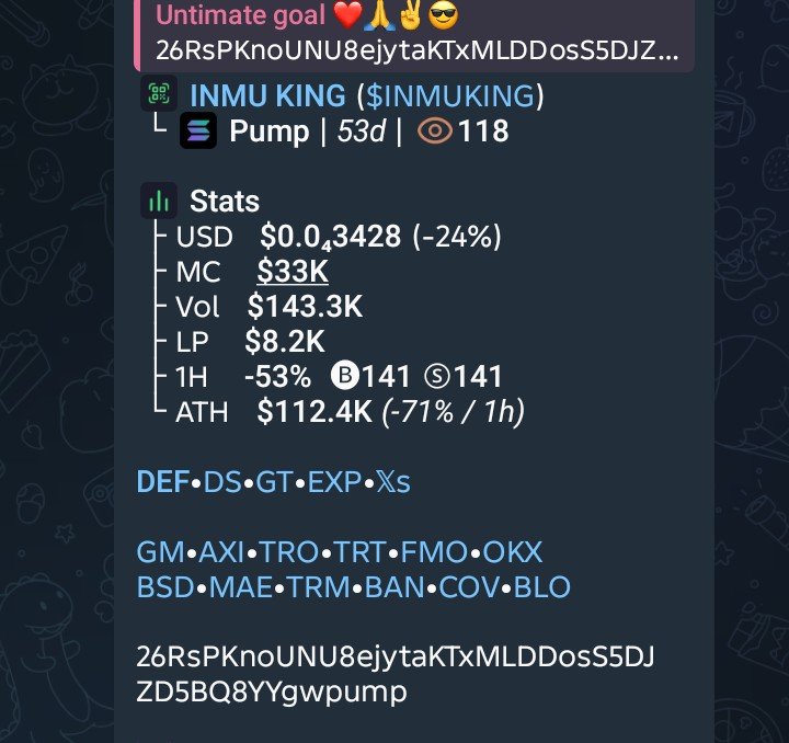 solempirez's tweet photo. Watch your entry on $lMMUKlNG

26RsPKnoUNU8ejytaKTxMLDDosS5DJZD5BQ8YYgwpump
#SolanaGems #memeanimatic https://t.co/hgXz2DLml5