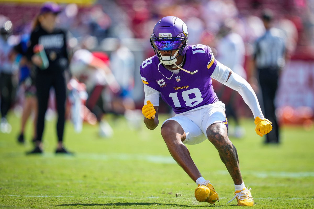 YahooFantasy's tweet photo. Justin Jefferson (ankle) is expected to play in Week 5, barring any setbacks, per @JeffDarlington. https://t.co/SOJTlXV5Qt