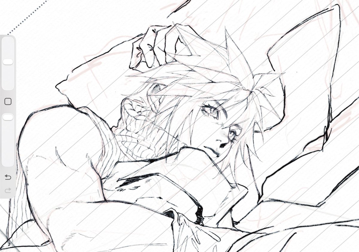 nomad_vv's tweet photo. #cloudstrife  
redraw an old sketch 😁😁 https://t.co/w1Dly8fI0h
