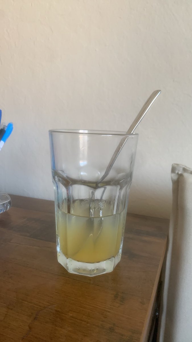 Shigure_VT_EVTM's tweet photo. Made lemon and honey drink but ended up looking like alcohol https://t.co/PUodR8bEA8
