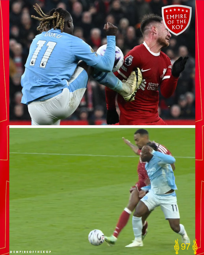 empireofthekop's tweet photo. The incident in the top image did not result in a red card. The incident in the bottom image did result in a red card arising from a second yellow being shown to Ryan Gravenberch.

How do we even being trying to make sense of refereeing in the Premier League?  🤯 https://t.co/rFw3dZq0Ba