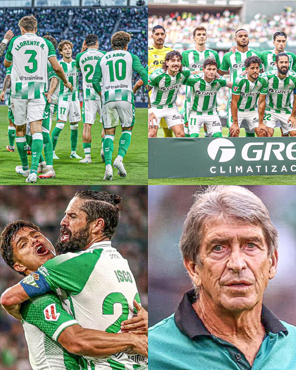 MotivacionesF's tweet photo. ¡ESTE EQUIPO MERECE RESPETO!

Real Betis acaba de golear 5-2 al Osasuna para colocarse en el tercer lugar de la Liga.

Suman 6 victorias. Solamente tienen 1 derrota en la temporada. Están en tercer lugar. Derrotaron al Real Madrid de José Mourinho. Están empatados en puntos con el Atlético de Madrid. Tienen más puntos que el Real Madrid. 

Además, debutaron en la UEFA Champions League. Sumaron su primera victoria ante Lille. Tienen a uno de los mejores técnicos de la época. No busquen más, aquí está el equipo sensación del fútbol de España. Una temporada más. Van a competir por todo. Mucho Betis, del Ingeniero Pellegrini. 

EL BETIS NO SE EXPLICA, SE SIENTE.