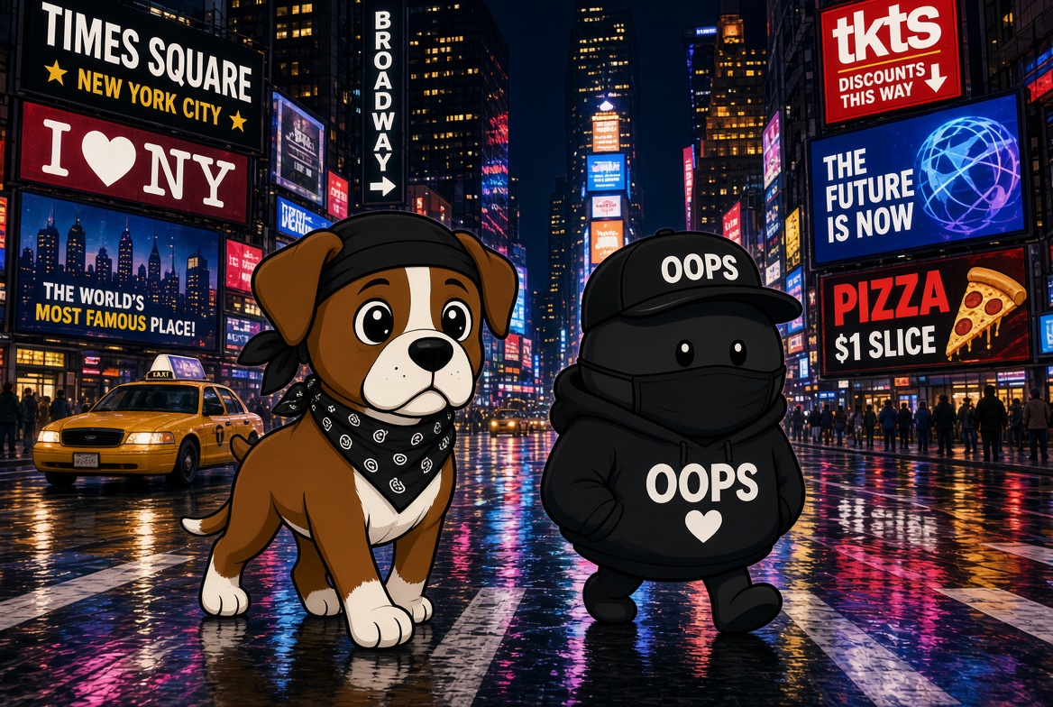 OopsOnXRPLOOPS's tweet photo. @XRP_GreenRanger OOPS TO THE MAX 🐶🐸
Max the dog and Oopsy pulling up in Times Square.
Bought the top? Oopsy.
Sold the bottom? Oopsy. https://t.co/eYii9RcrGz