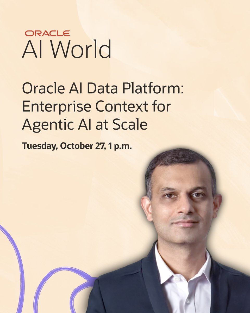 sqlTheron's tweet photo. Join T.K. Anand at #AIWorld to see how our AI Data Platform brings together data and business context to provide a shared foundation for AI agents, applications, and analytics: https://t.co/43XqiT2EA4 https://t.co/4MeGZp6aRw