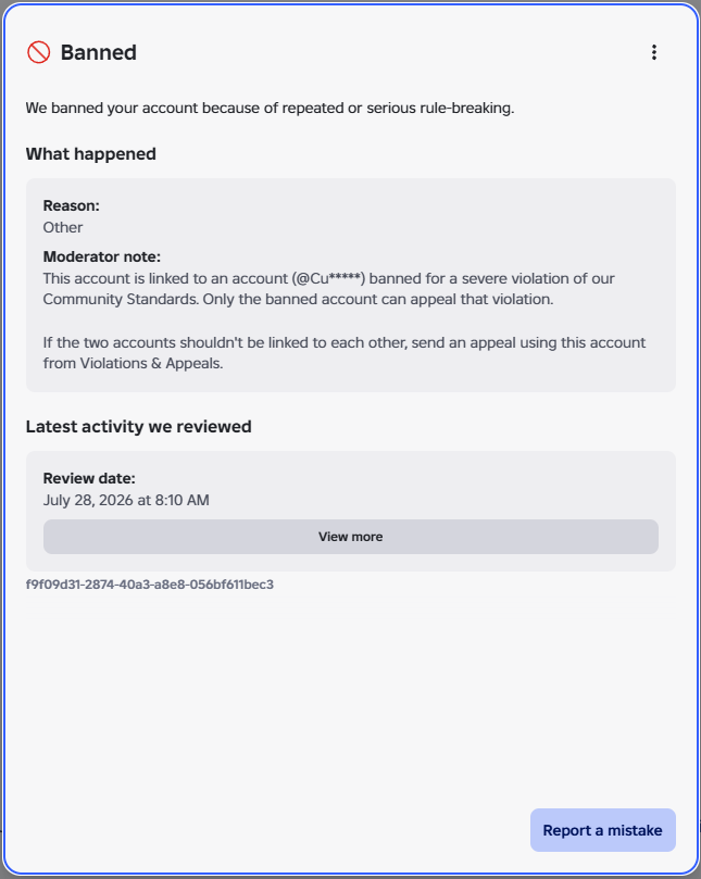 alpine_solar's tweet photo. Day 76 of the false Roblox Enforcement Ban (alpinesolar_X3)
Roblox still has not lifted my false ban for being linked to an unknown account.
Repeated attempts with support led nowhere, with constant deflections and preset, meaningless messages.
#roblox #robloxban #enforcementban https://t.co/o8MZQgJaTP