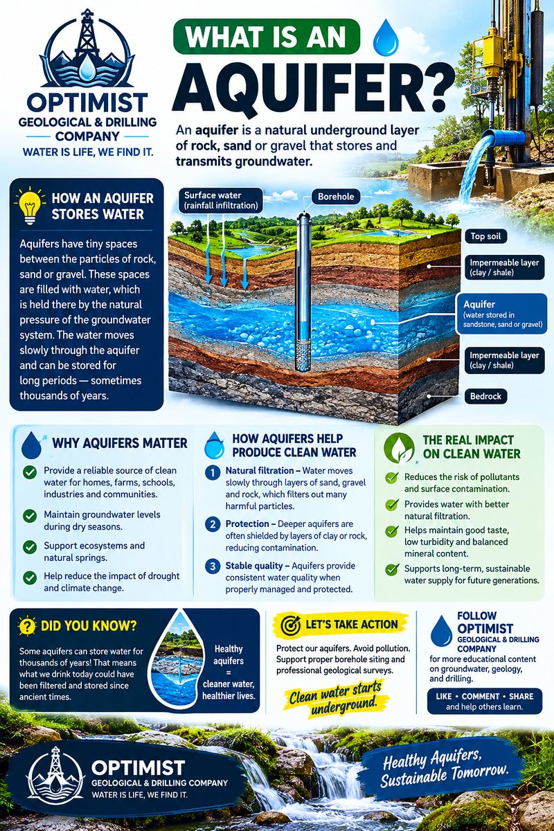 OLADOPTIMIST's tweet photo. 🏠 Can Two Neighbours Have Different Borehole Results?
Yes.
Even nearby properties can encounter different fractures, sediments, aquifer conditions or groundwater pathways.
#BoreholeTruths #geology #hydrology #survey #Aquifer #Groundwater #WaterResources #WaterScience #X #educate https://t.co/CMjtX2eY5g
