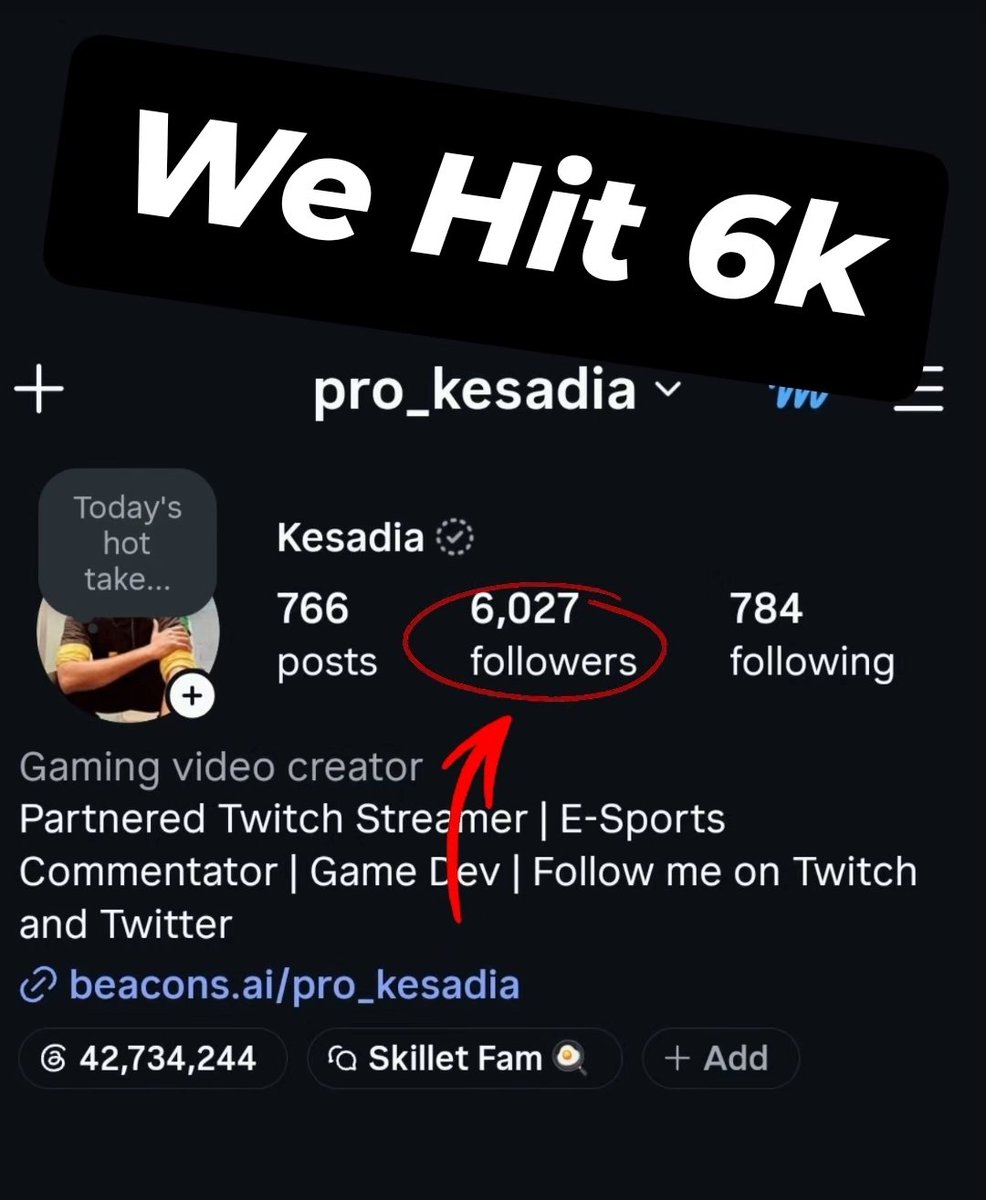 Pro_Kesadia's tweet photo. We hit 6K!!!!!!! https://t.co/pFuzPqdru3