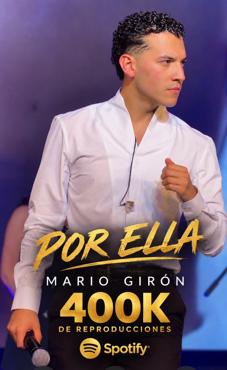 marlenixmg's tweet photo. “Por Ella”, segundo sencillo inédito de (@mgiron_of) superó los 400K de reproducciones en Spotify✨ https://t.co/K6A8xit0Yx