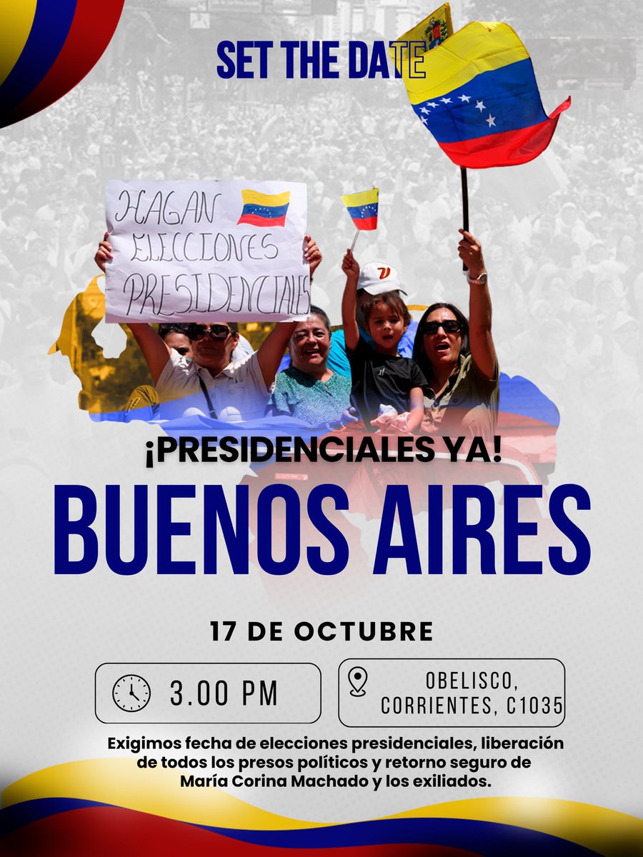 MundoConVzla's tweet photo. 🗺️ Este 17 de octubre se escucha una sola voz #SheTheDate ¡PRESIDENCIALES YA!
Un mensaje que resonará en cada rincón del planeta: Venezuela no puede seguir esperando. Hay fechas que no se anuncian, se conquistan.
Desliza y conoce los puntos de encuentro para sumarte desde la ciudad donde te encuentres.
🪡🌎