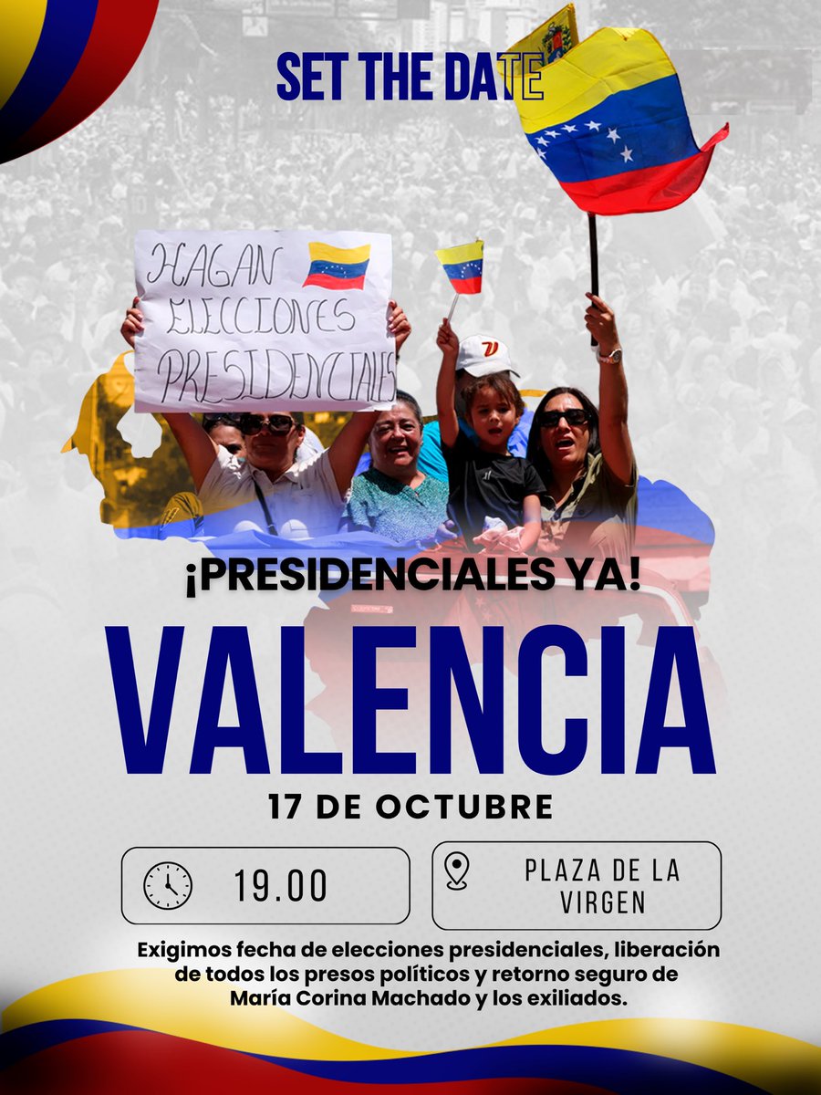 MundoConVzla's tweet photo. 🗺️ Este 17 de octubre se escucha una sola voz #SheTheDate ¡PRESIDENCIALES YA!
Un mensaje que resonará en cada rincón del planeta: Venezuela no puede seguir esperando. Hay fechas que no se anuncian, se conquistan.
Desliza y conoce los puntos de encuentro para sumarte desde la ciudad donde te encuentres.
🪡🌎