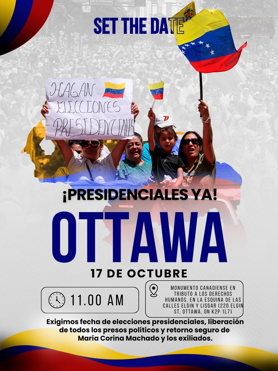 MundoConVzla's tweet photo. 🗺️ Este 17 de octubre se escucha una sola voz #SheTheDate ¡PRESIDENCIALES YA!
Un mensaje que resonará en cada rincón del planeta: Venezuela no puede seguir esperando. Hay fechas que no se anuncian, se conquistan.
Desliza y conoce los puntos de encuentro para sumarte desde la ciudad donde te encuentres.
🪡🌎