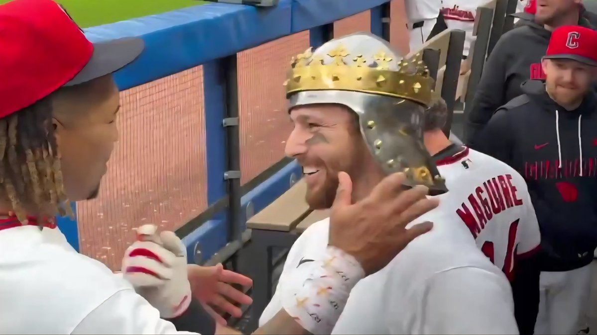 PatrickThePi's tweet photo. This was one of my favorite moments of the season... Not just because of Daniel's homerun. But, because of his interaction with Jose after hitting it. It came at a time when Josey wasn't hitting like his "Josey Self".  And yet... he never seemed panicked or stressed and no matter what, he always took time to build up his teammates. He's such a great leader!

It got me thinking... One day, maybe 10 - 15 yrs from now, the Schneemann family will take a trip to Cooperstown. It'll probably be for some baseball or softball tournament that one of our grandkids will be playing in. Daniel might even be one of the coaches by then. We'll all visit the Hall of Fame and when we pass by the bust of Jose Ramirez, our grandkids will get to hear a few clubhouse stories from their dad/uncle about what it was like to play with this 5 foot 8 inch GIANT of baseball player... What he was like as a teammate & a leader.  

I'm sure Daniel will still be really humble, so before leaving the Hall, I'll make sure we also pass by the busts of Verlander & Scherzer & I'll let the grandkids know thier Dad/Uncle homered off both those dudes. Yeah, that will be a great day... 

But, that's in the future.  Tomorrow its on to the ALCS. And Josey is back to his "Josey Self".  Its a bad day to be a Ray! 

Go Guards!