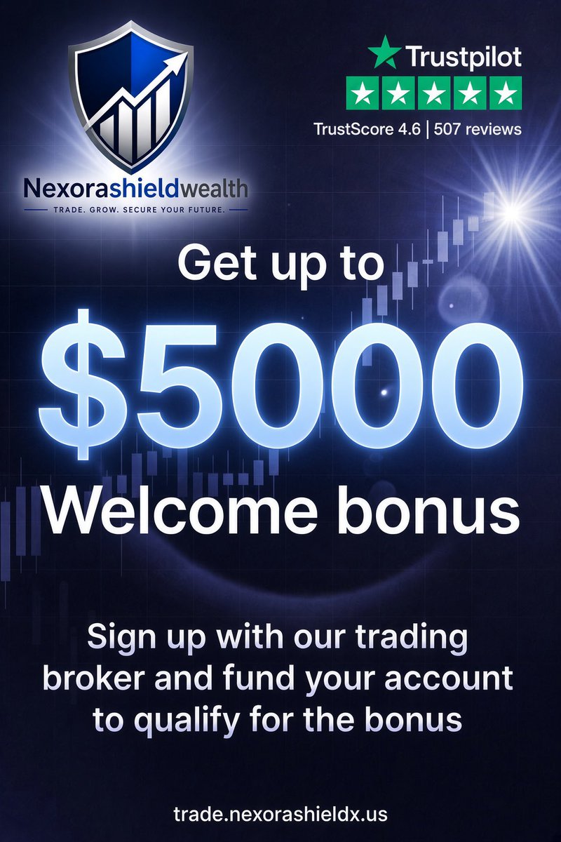 Nexorashieldmgt's tweet photo. Get up to $5000 welcome bonus when you sign up and trade on our broker !! 
 https://t.co/YCRxhsr995 https://t.co/APyX5yxFFh